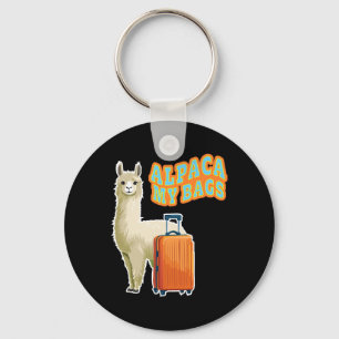 Funny Alpaca My Bygs Travel Flight Attendant Cruis Key Ring