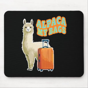 Funny Alpaca My Bygs Travel Flight Attendant Cruis Mouse Pad