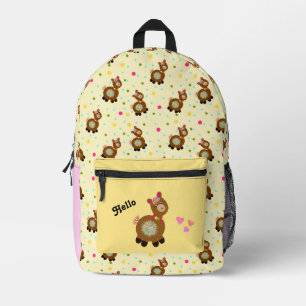 Funny alpaca printed backpack