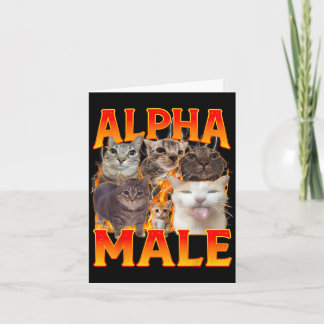 Funny Alpha Male Cat Kitten Meme Vintage Matching Card