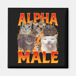 Funny Alpha Male Cat Kitten Meme Vintage Matching Magnet