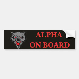 Funny alpha on board meme bumper sticker