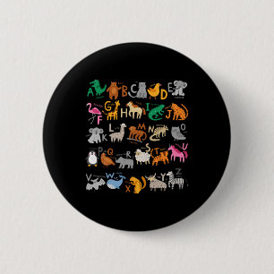 Funny Alphabet Abcs Animal Learning Kindergarten T 6 Cm Round Badge