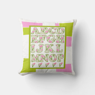 Funny alphabet, flower alphabet, alphabet cushion