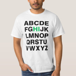 Funny Alphabet "Hi" Graphic T-Shirt
