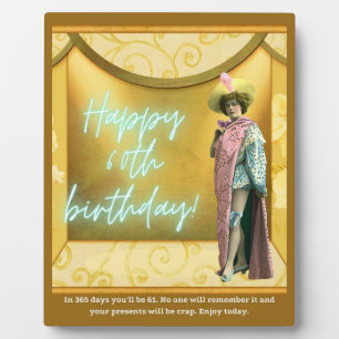 Funny Altered Art 60th Birthday Tabletop Plaque