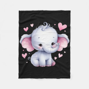 Funny Amazing Valentine Animal With Heart  Fleece Blanket