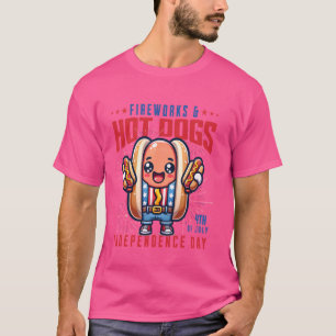 Funny America day Frankly american hotdog eating f T-Shirt