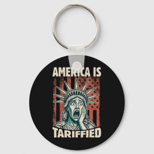 Funny America Is So Tariffied Trump Tariffs Meme Key Ring