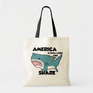 Funny america-shark shopping bag !