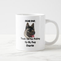 Funny American Akita Dad Watercolor Canine Art