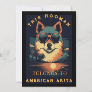 Funny American Akita Dog Parent Personalised Announcement