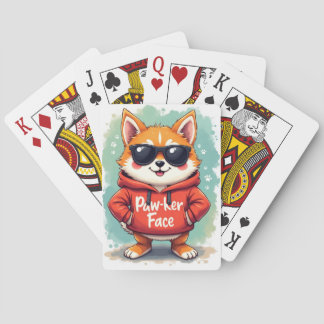 Funny American Akita Sunglasses Hoodie Kawaii Playing Cards