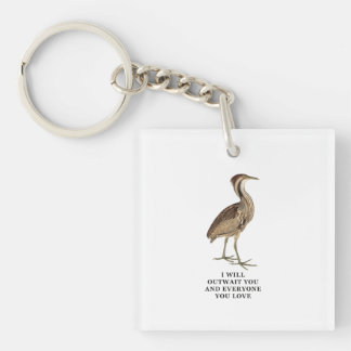 Funny American Bittern Shirt - i will outwait you Key Ring