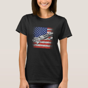 Funny American Canoe Kayaking Patriotic Kayak USA T-Shirt