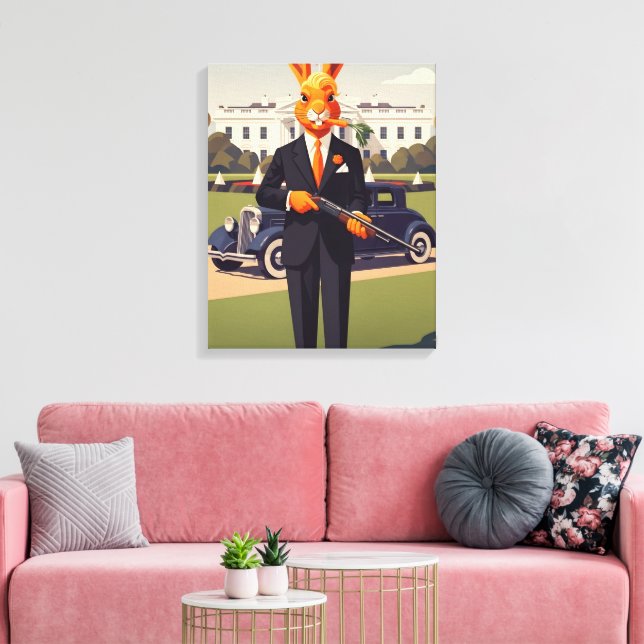 Funny American Canvas Print (Insitu(LivingRoom))