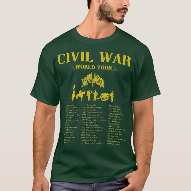 Funny American Civil War World Tour History T-Shirt (Front)