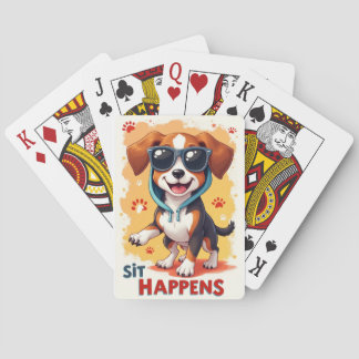 Funny American English Foxhound Sunglasses Hoodie Playing Cards