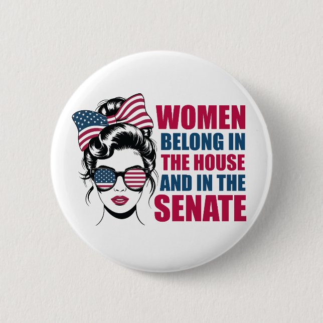 Funny American Feminist Quote Political 6 Cm Round Badge (Front)