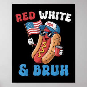 Funny American Flag 4th Of July Patriotic Red Whit Poster