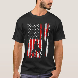 Funny American Flag Arborist Gift For Men Cool Tre T-Shirt