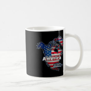 Funny American Flag Canada Greenland Gulf Map Coffee Mug