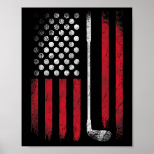 Funny American Flag Golf For Golfer Poster