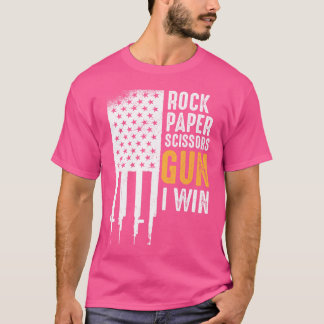 Funny American Flag Gun Shirt Rock Paper Scissors
