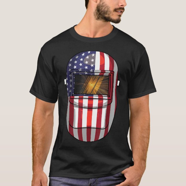 Funny American Flag Welding Gift Men Women Cool We T-Shirt (Front)