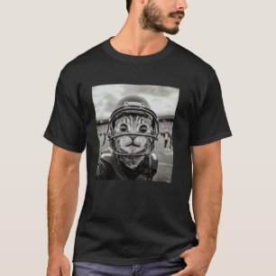 Funny American Football Player Cat Selfie Boys Foo T-Shirt