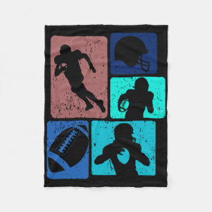 Funny American Football Player Field Game Enthusia Fleece Blanket