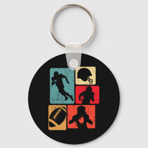 Funny American Football Player Field Game Enthusia Key Ring