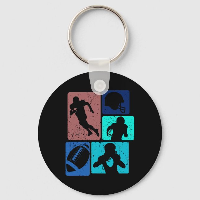 Funny American Football Player Field Game Enthusia Key Ring (Front)