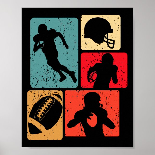 Funny American Football Player Field Game Enthusia Poster (Front)