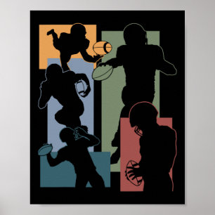 Funny American Football Player Footballer Gaming E Poster