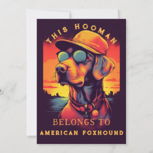 Funny American Foxhound Dog Parent Personalised Announcement