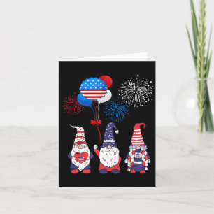 Funny American Gnomes Cool 4th July Day Independen Card