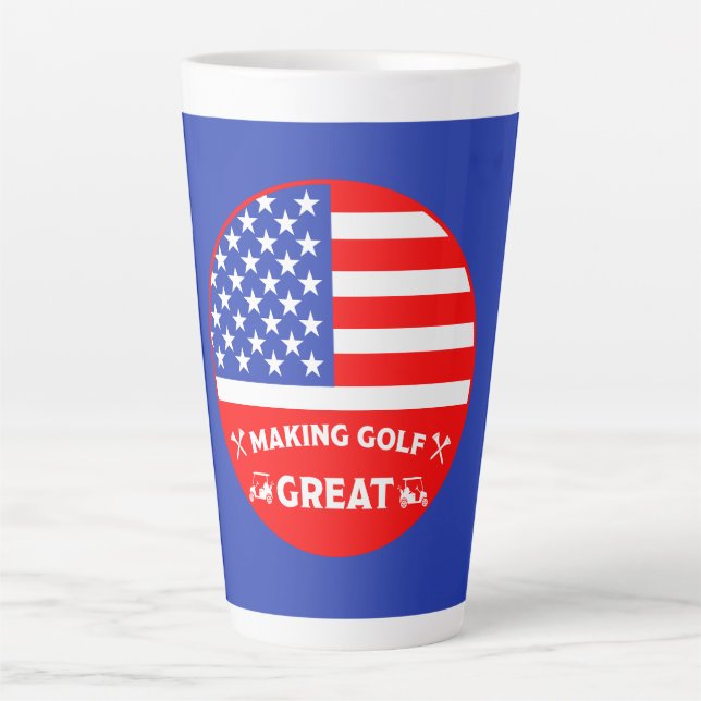 Funny American Golf Player Latte Mug (Front)