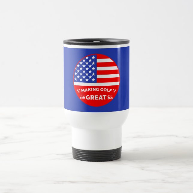 Funny American Golf Player Travel Mug (Center)
