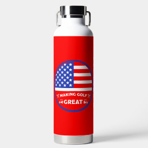 Funny American Golf Player Water Bottle