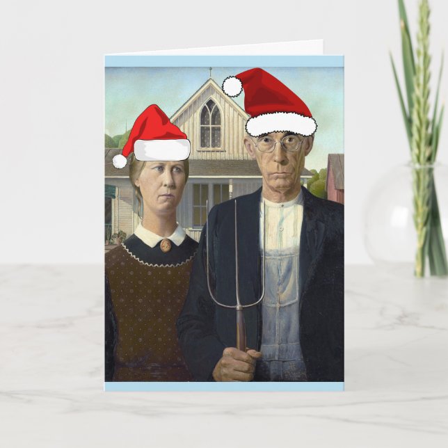 FUNNY AMERICAN GOTHIC CHRISTMAS CARDS (Front)