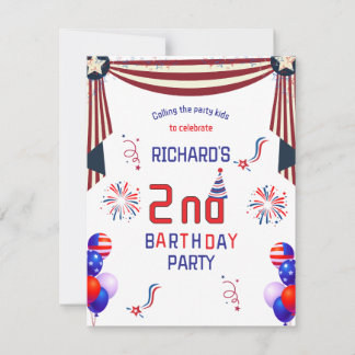 Funny American Kids  Birthday Party Celebration Invitation