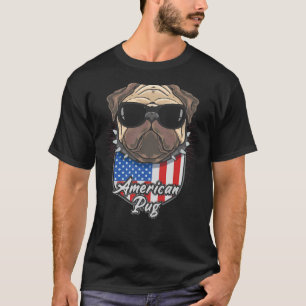 Funny American Pitbull Pug Puppies T-Shirt