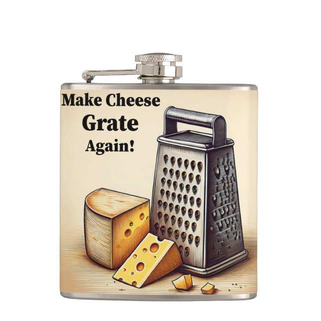 Funny American Political Yellow Hip Flask (Front)