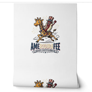 Funny Amerigiraffee Patriotic Giraffe Hot Dog Shir Wallpaper