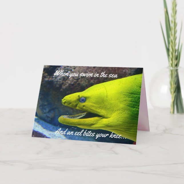 Funny Amore (a Moray) Valentine Holiday Card (Front)
