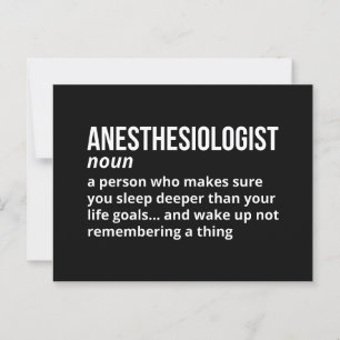 Funny Anaesthesiologist Definition Postcard