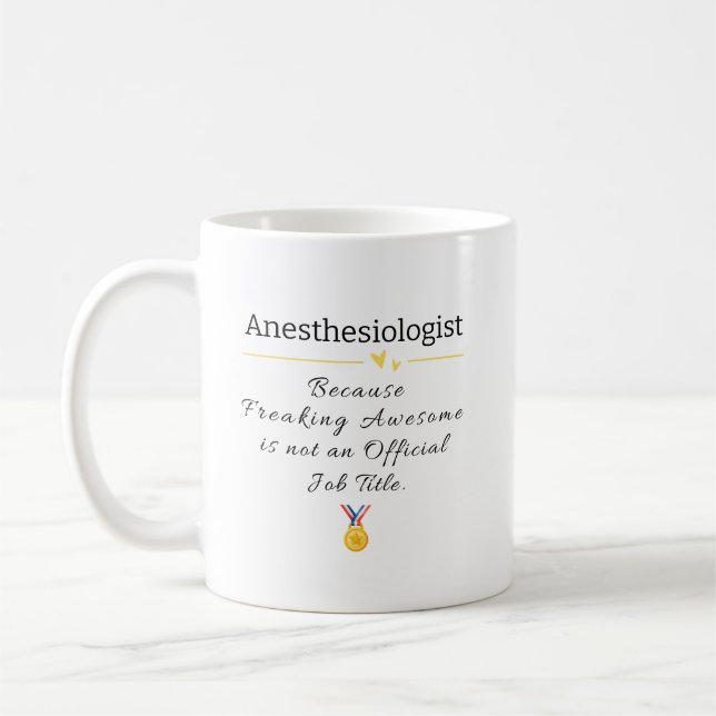 Funny Anaesthesiologist Job Title Coffee Mug (Left)