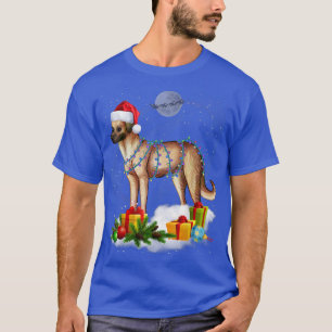 Funny Anatolian Shepherd Dog Christmas Lights Sant T-Shirt