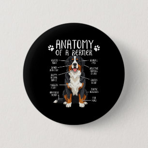 Funny Anatomy Bernese Mountain Dog Cute Berner Lov 6 Cm Round Badge